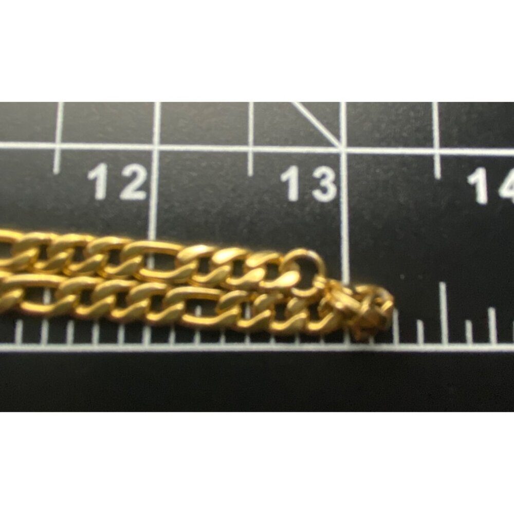 Mens Gold Tone Figaro Chain Necklace 24" 5mm  Hip Hop Layer Vintage Stacking - Picture 6 of 6